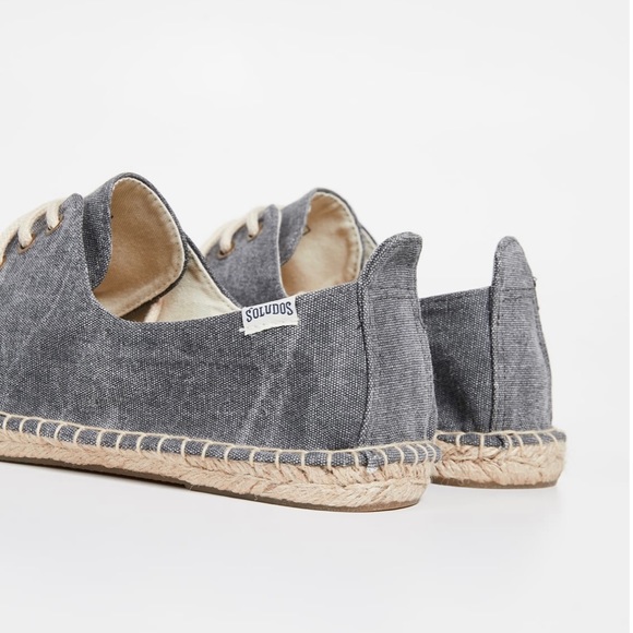 ❌SOLD❌Soludos Gray Washed Canvas Lace Up Espadrille Derby Oxfords Mens 9 Gray - Picture 4 of 13